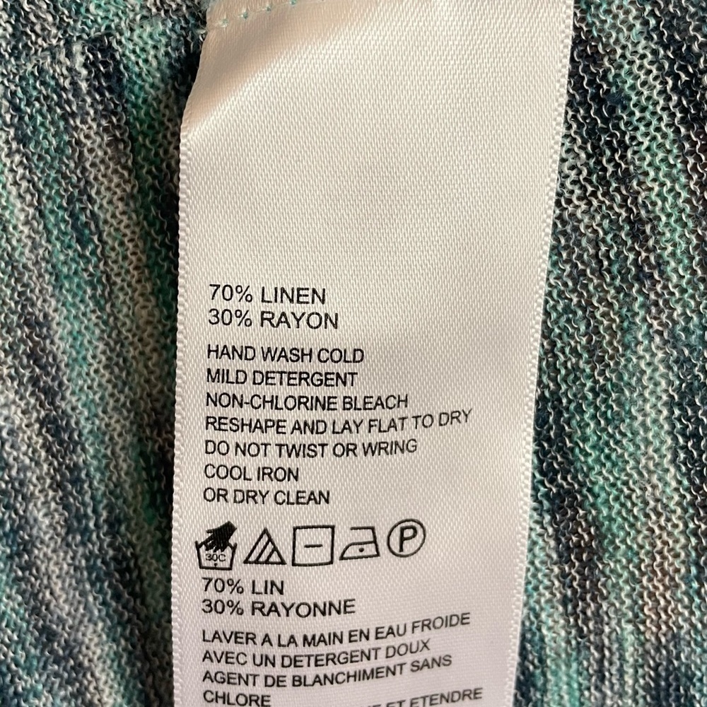 Tommy Bahama Blue Linen Blend Lightweight Sweater Top, Size S - Picture 6 of 6